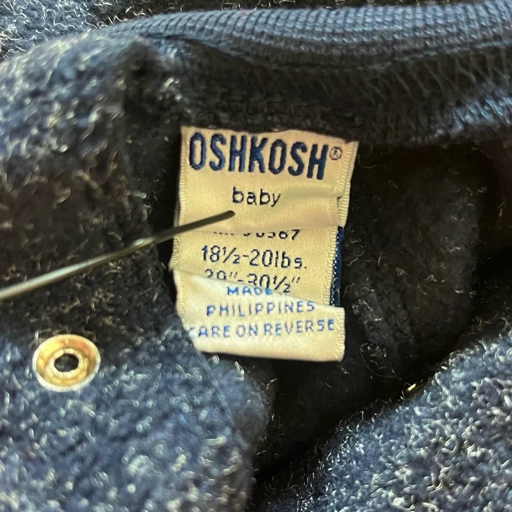 Vintage Oshkosh Mohair Blend One Piece Penguins Romper Size 12 Months